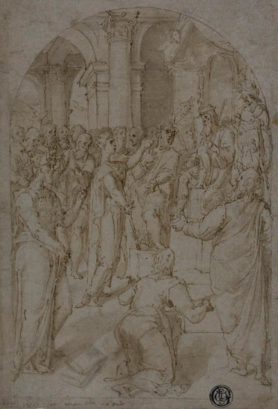 Santa Catalina de Alejandría discute con los médicos de Unknown artist