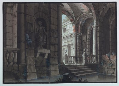 Diseño escénico, ruinas antiguas, interior de Unknown artist
