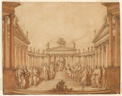Diseño Escénico, Apolo con Hombres Famosos y Musas de Unknown artist