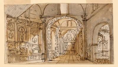 Diseño Escénico, Interior de una Iglesia de Unknown artist