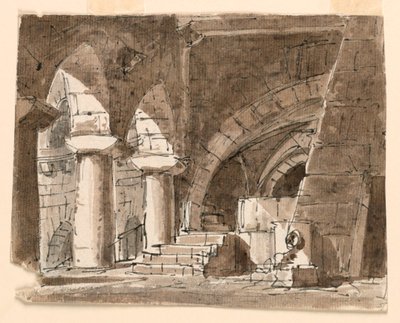 Diseño de escenario, corte en el castillo de Unknown artist
