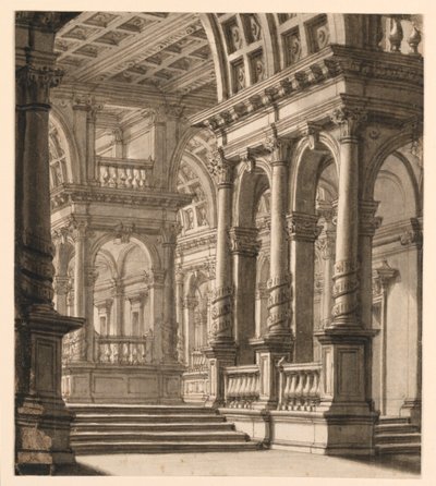 Diseño de escenario, interior de edificio de Unknown artist