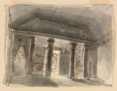 Diseño escénico, interior de la capilla de Unknown artist