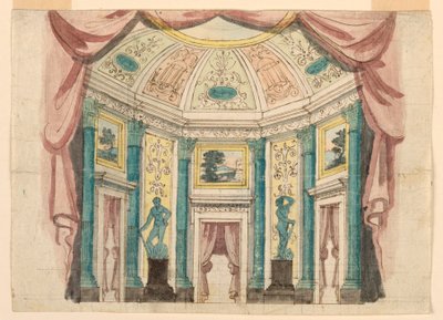 Diseño de escenario, interior del salón del palacio de Unknown artist