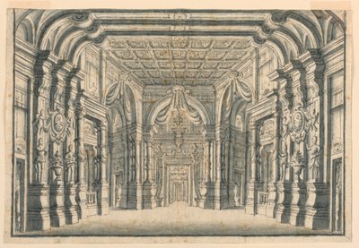 Diseño de escenario: Interior de los salones del palacio de Unknown artist