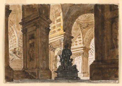 Diseño escénico, interior de la escalera del palacio de Unknown artist