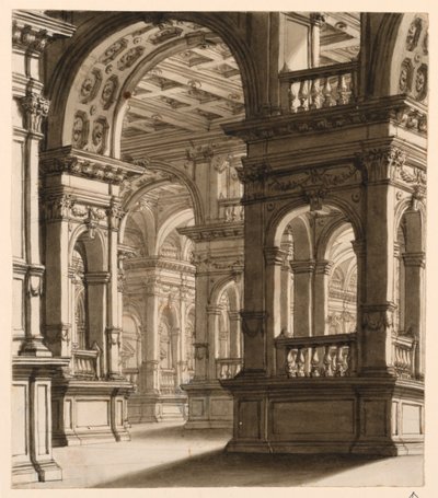 Diseño Escénico, Interior de un Pórtico Renacentista de Unknown artist