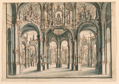 Diseño de Escenario, Corte del Palacio Abierto de Unknown artist