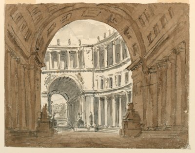 Diseño de escenario, corte del palacio de Unknown artist