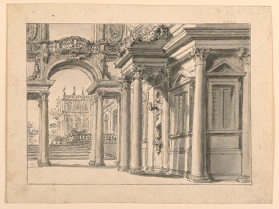 Diseño de escenario: Arquitectura del jardín del palacio de Unknown artist