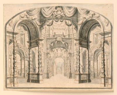 Diseño de escenario: Interior del palacio de Unknown artist