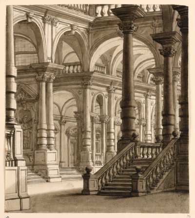 Diseño Escénico, Pórtico con Escalera de Unknown artist