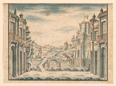Diseño escénico, vista de la ciudad de Unknown artist