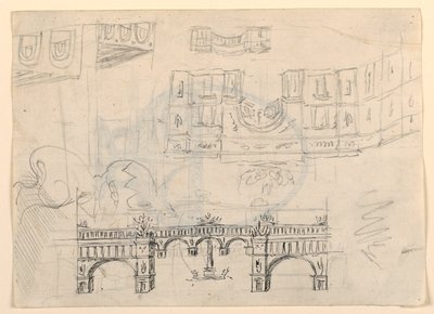 Diseño Escénico: una Plaza del Pueblo de Unknown artist