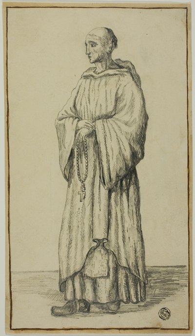 Monje de pie de Unknown artist