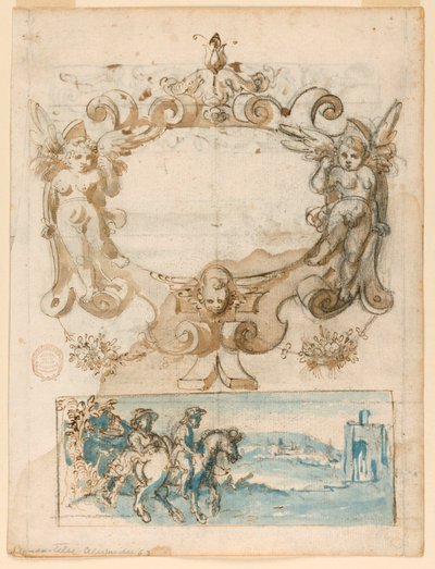Diseño de correa y paisaje de Unknown artist