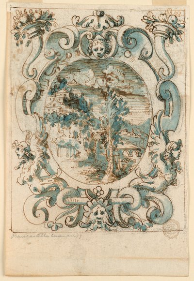 Diseño de correa con paisaje de Unknown artist
