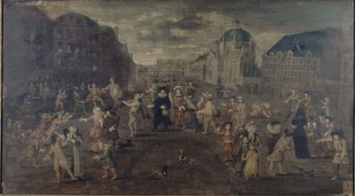 Bromas callejeras en París, entre 1501 y 1600 (pintura) de Unknown artist