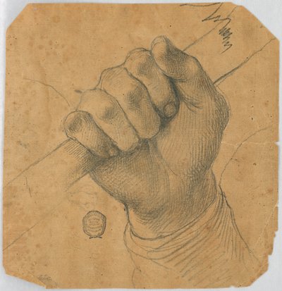 Estudio: La mano de un hombre sosteniendo un palo de Unknown artist