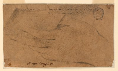 Estudio: La mano izquierda de una mujer sosteniendo una hoja de papel de Unknown artist
