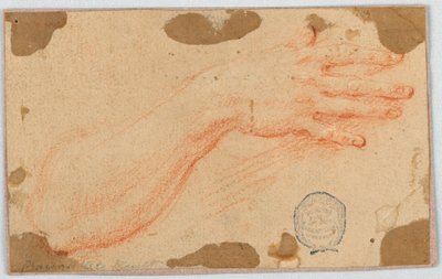 Estudio para el antebrazo derecho y la mano de una mujer de Unknown artist