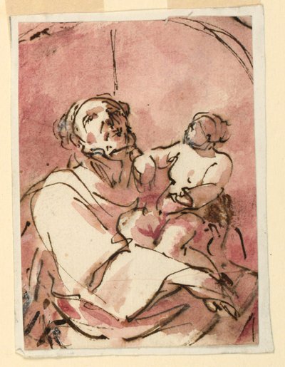 Estudio de San José llevando al Niño Jesús de Unknown artist