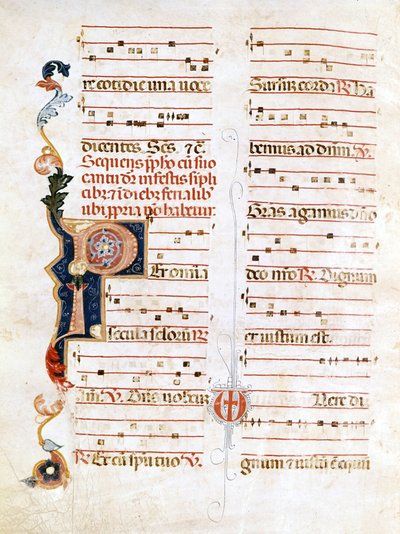 Sursum Corda, ejemplo de notación del siglo XIV de Unknown artist