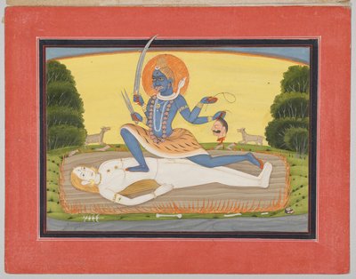 Tantric Devi on Shiva, de una serie de Mandi Devi de Unknown artist