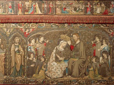 Detalle de tapiz decorando un altar representando la coronación de la Virgen - De la Iglesia de Santa Maria Novella de Unknown artist