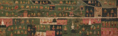 Estandarte del Templo con Sitios de Peregrinación y Escenas del Svayambhu-purana (Texto Antiguo del Buda Primordial) de Unknown artist