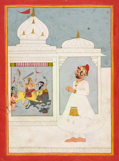 Thakur Ajit Singh adora a la diosa de Unknown artist