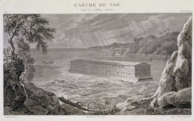 El Arca de Noé bajo el Diluvio - grabado por Fortier y Bovinet de Unknown artist