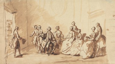 ¿La llegada del príncipe Federico de Hannover en 1728? de Unknown artist