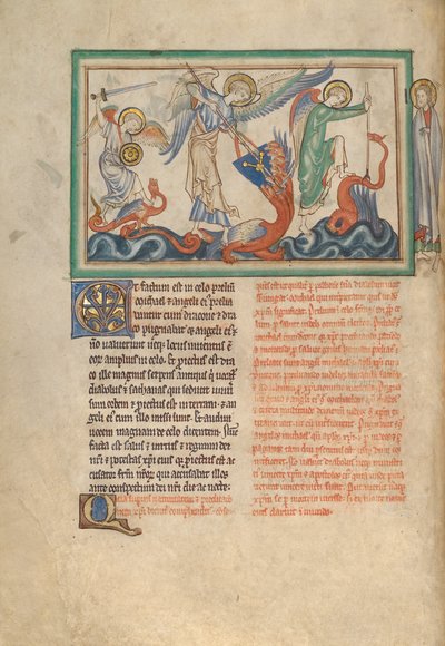 La batalla entre ángeles y dragones de Unknown artist