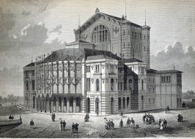 El Teatro Modelo de Bayreuth, construido por iniciativa de Richard Wagner e inaugurado en 1876 de Unknown artist