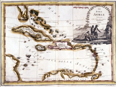 El archipiélago del Caribe, basado en un Atlas de 1798 de Unknown artist