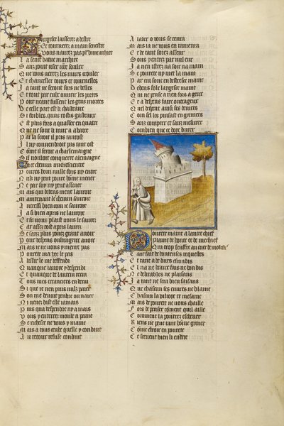 El castillo de la generosidad se derrumba en el camino ante la personificación de la pobreza de Unknown artist