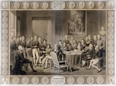 El Congreso de Viena. El Congreso de Viena en 1815. Alejandro I, Zar; H.R. Stewart, Castlereagh; Francisco I, Emperador de Austria; Federico Guillermo III, Rey de Prusia; Karl August, Príncipe de Hardenbergh; Wilhelm von Humboldt (Guillermo de Humboldt) de Unknown artist