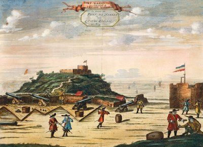 El fuerte holandés de Nassau en la isla de Gorea, Senegal (grabado) de Unknown artist