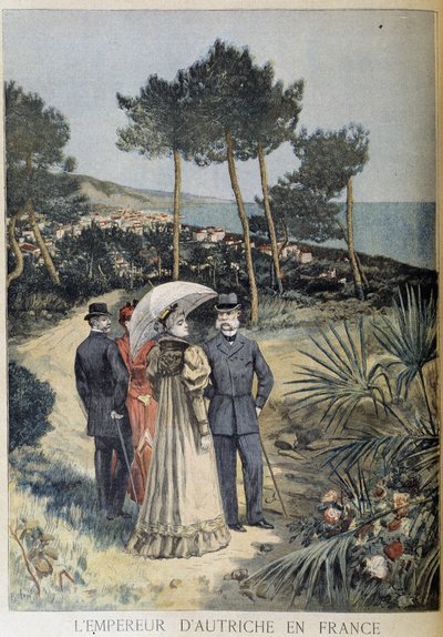 El Emperador de Austria en Francia (Visita de la pareja imperial Francisco José y Elisabeth de Austria (Sissi) en la Riviera Francesa) - en Le Petite Journal del 19/03/1894 de Unknown artist