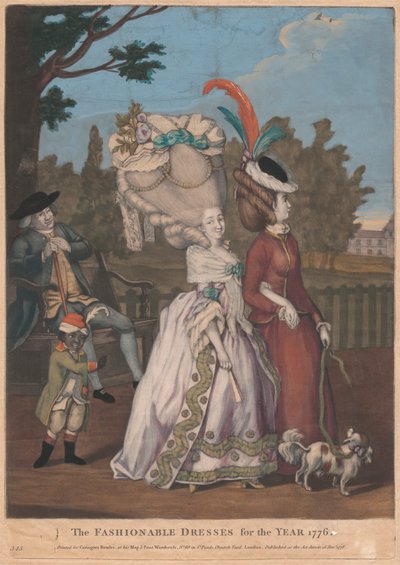 Los vestidos de moda del año 1776 de Unknown artist
