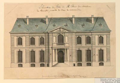 La elevación frontal de una villa en Benoille de Unknown artist