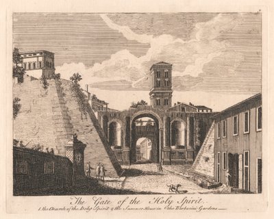 La Puerta del Espíritu Santo: 1. la Iglesia del Espíritu Santo 2. la Casa de verano en los Jardines Barbarini de Unknown artist