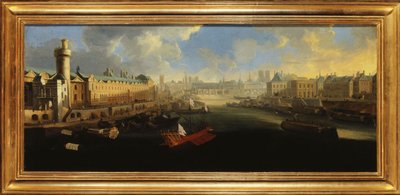 La Gran Galería del Louvre, con la Porte Neuve, el Pont-Neuf, la Cité, el Collège des Quatres-Nations en construcción y el Quai Malaquais, hacia 1665, entre 1665 y 1670 (óleo sobre lienzo) de Unknown artist