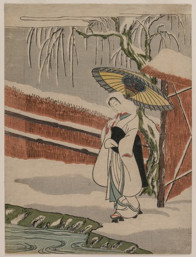 The Heron Maiden Standing Beneath a Willow Tree de Unknown artist