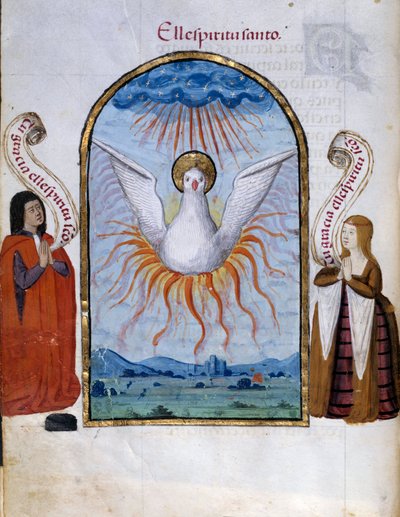 El Espíritu Santo. Página de manuscrito tomada de la 