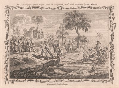 El desembarco de los hombres del capitán Roger en California y su acogida por los nativos de Unknown artist