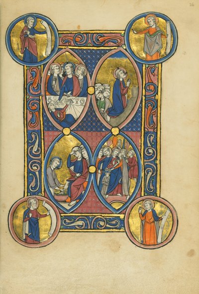 La Última Cena; Cristo lava los pies de los Apóstoles; La Agonía en el Huerto; La Traición de Cristo de Unknown artist