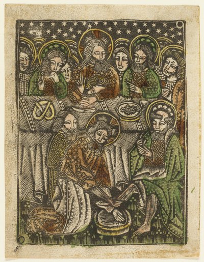 La última cena y Cristo lavando los pies de los apóstoles de Unknown artist