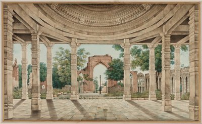 La Mezquita de Delhi y el Pilar de Hierro de Unknown artist